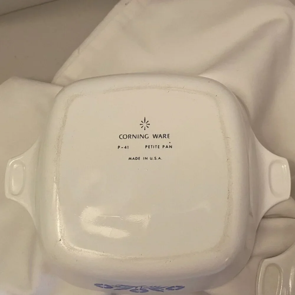 Vintage CorningWare Set of 2 Petite Pans P-41 Blue Cornflower